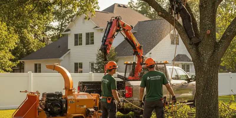 Tree service team in Waltham, MA providing professional tree removal and trimming for homeowners