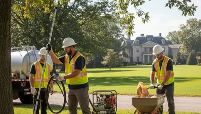 Arborist applying tree fertilizer in Waltham, MA for healthier, stronger trees