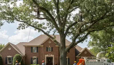 Tree service crew in Waltham, MA providing professional tree removal and trimming assistance
