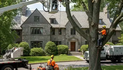 Tree service crew providing safe tree removal in Waltham, MA