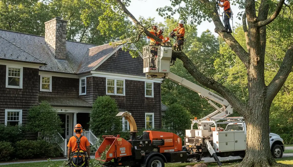 Tree service team in Waltham, MA providing professional tree removal and care services